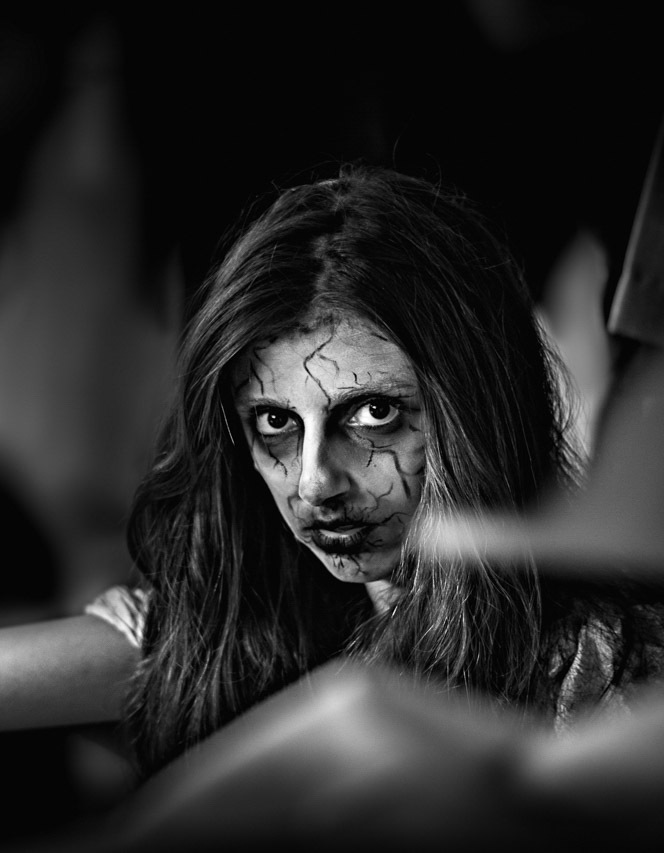 halloween scary mask woman slovenian portrait photographer