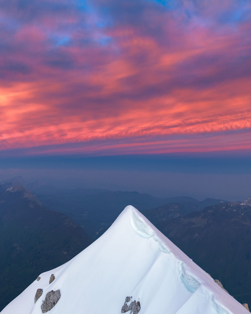 mountain peak evening clouds sunset photography