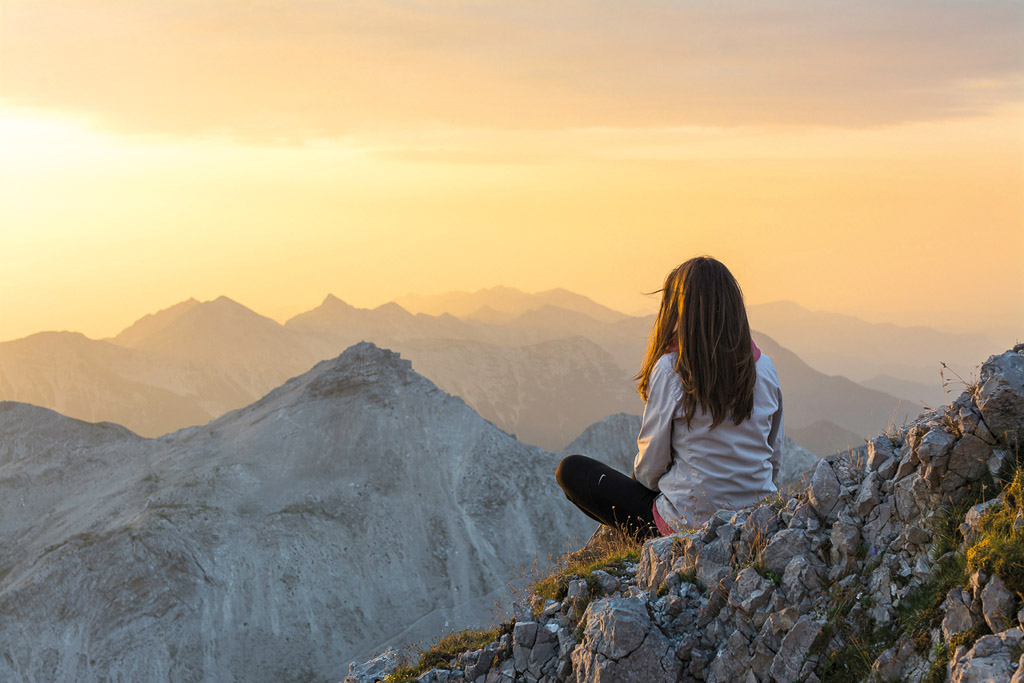 summer sunrise mountain mediation photography slovenia